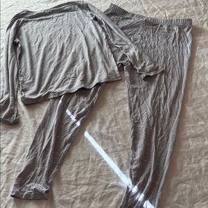 Gray Long Sleeve Pajama Set